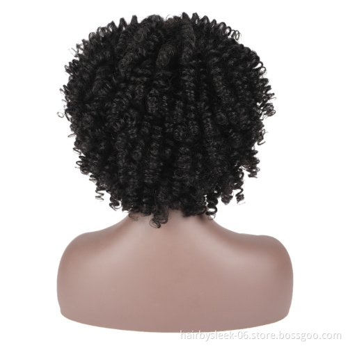 Rebecca fluffy Fashion small volume wig Wholesale natural soft short Curly Hair Black woman hair heat resistant Synthetic Weave